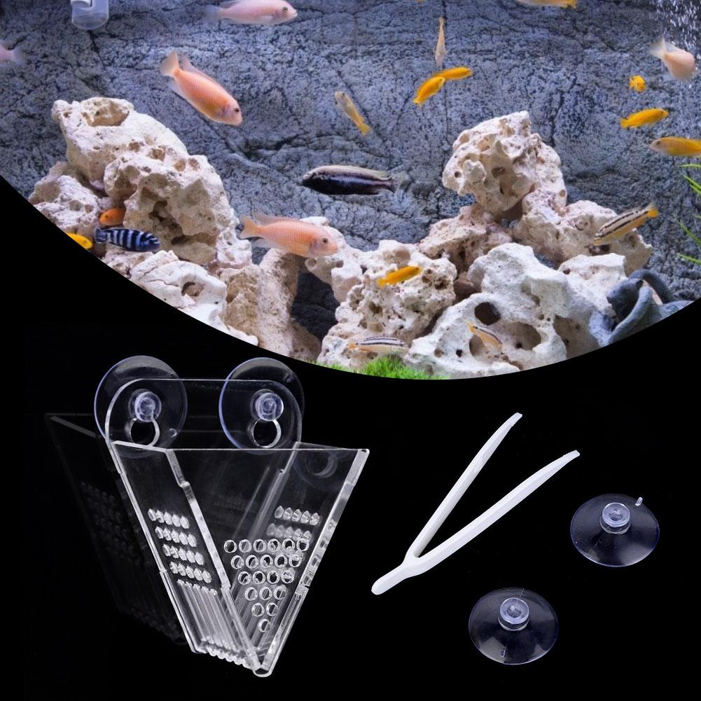 Multifunction Aquarium Acrylic Red Worm Brine Shrimp Feeder Fish Feeding Cup with Suckers