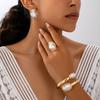 Damen-Schmuckset, Modisches Armband im Barockstil, Ring und Ohrringe, Geeignet für den täglichen Gebrauch, Partys und als Geschenk