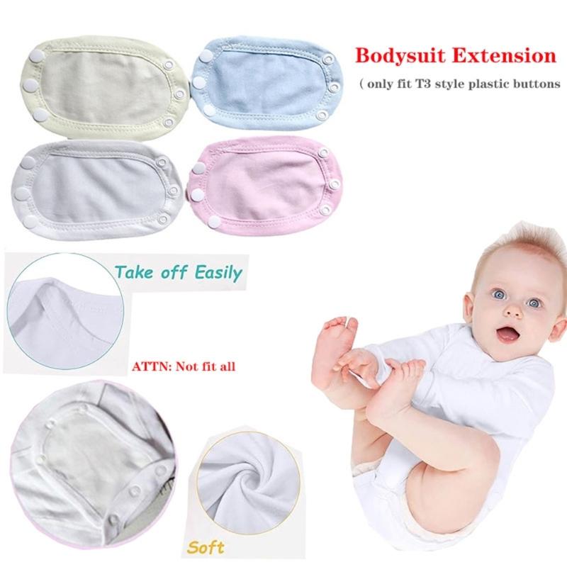 Set of 4pcs T3 Diaper Crotch Part Extender for Infant Clothing Gentle Stretchable Cotton Adjustable Extension Sheet