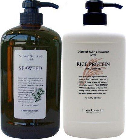 

LebeL Natural Hair Soap with SW (Seaweed 1000ml) & Natural Hair Treatment with RP (Rice Protein 980g)