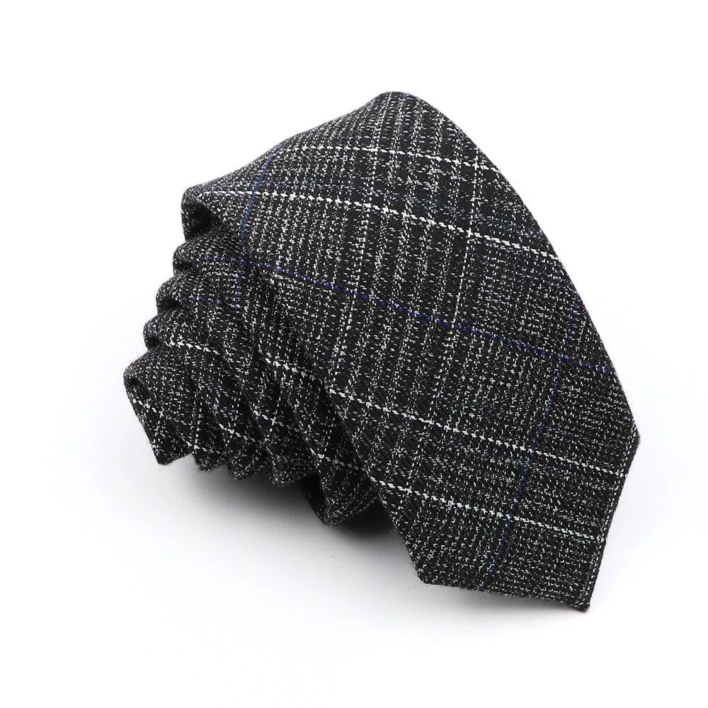 New Men's Tie Solid Color Stripe Soft Skinny 6cm Jacquard Necktie