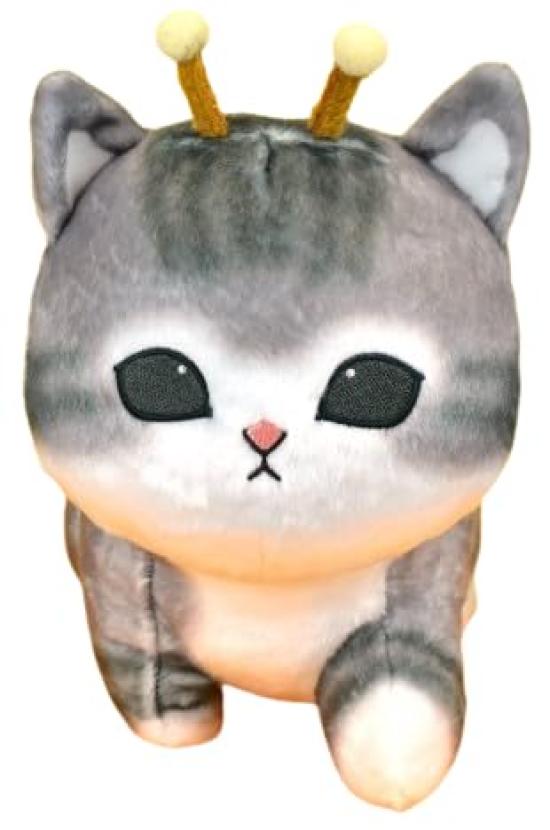 Mofusand Big Plush Honeybee Cat Running Official Toy, Pose, Large, Gray,