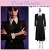Rodzina Addamsów Środa Kostium Cosplay Czarna Sukienka Impreza Halloweenowa