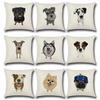 Dog Printed Cushion Cover Cotton Linen Cute Cartoon Dog Pillow Case Car Sofa Decorative Pillowcase Cover Funda De Almohada Zt81