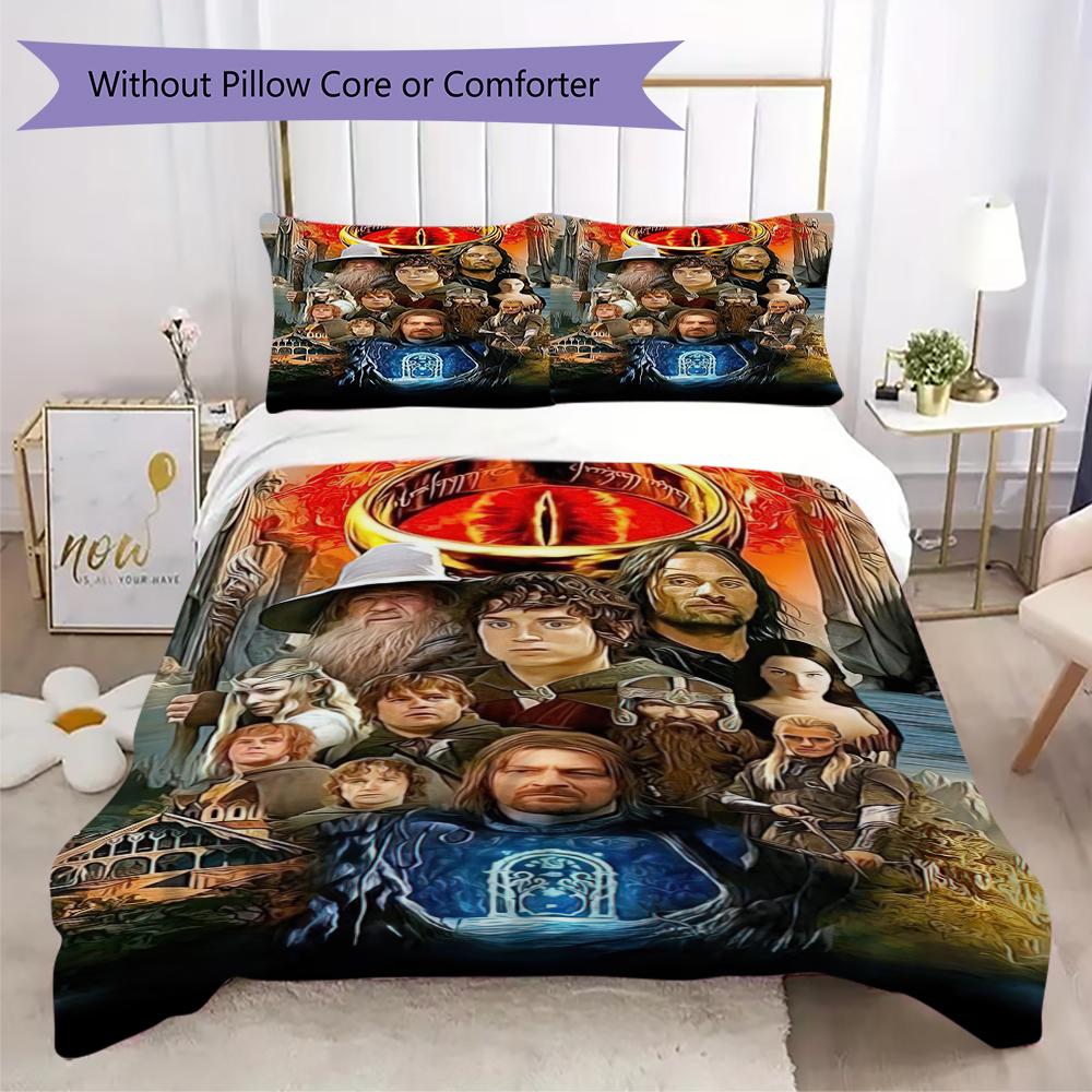 1PC The Lord of the Rings Bedding Quilt Set Quilt Cover Pillowcase Home Decoration Birthday Gift (1 * duvet cover + 2 * pillowcase, without core)A2