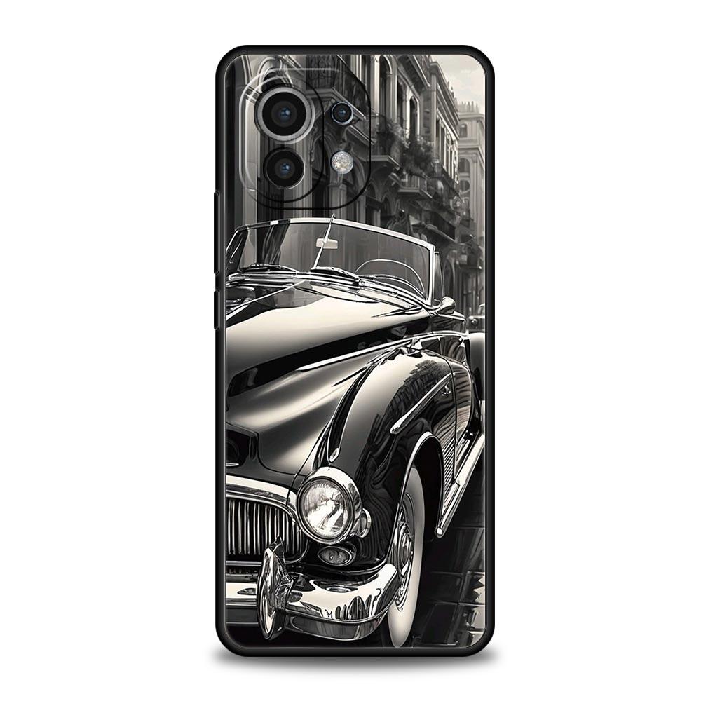 Black White Car Phone Case For Xiaomi Mi 17 15T 15 14 14T 13T 12T Pro 12 13 Lite 5G 11T Poco X6 X7 X5 Pro Soft Cover