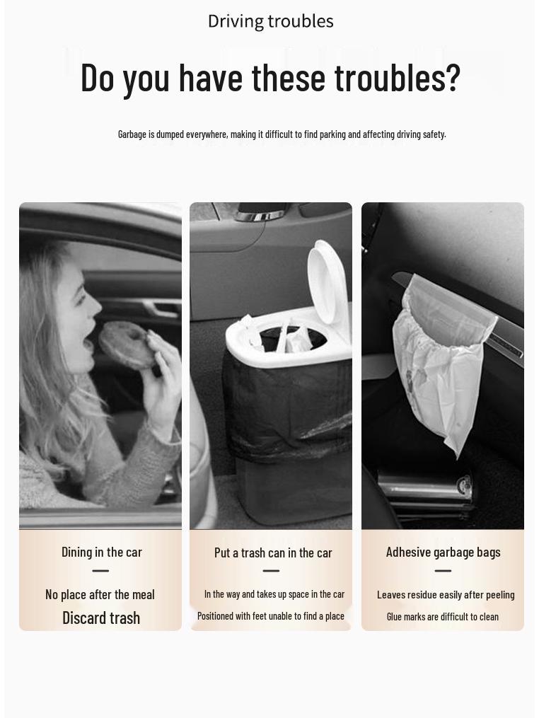 Magnetic Leather Car Trash Bag for Seat Back