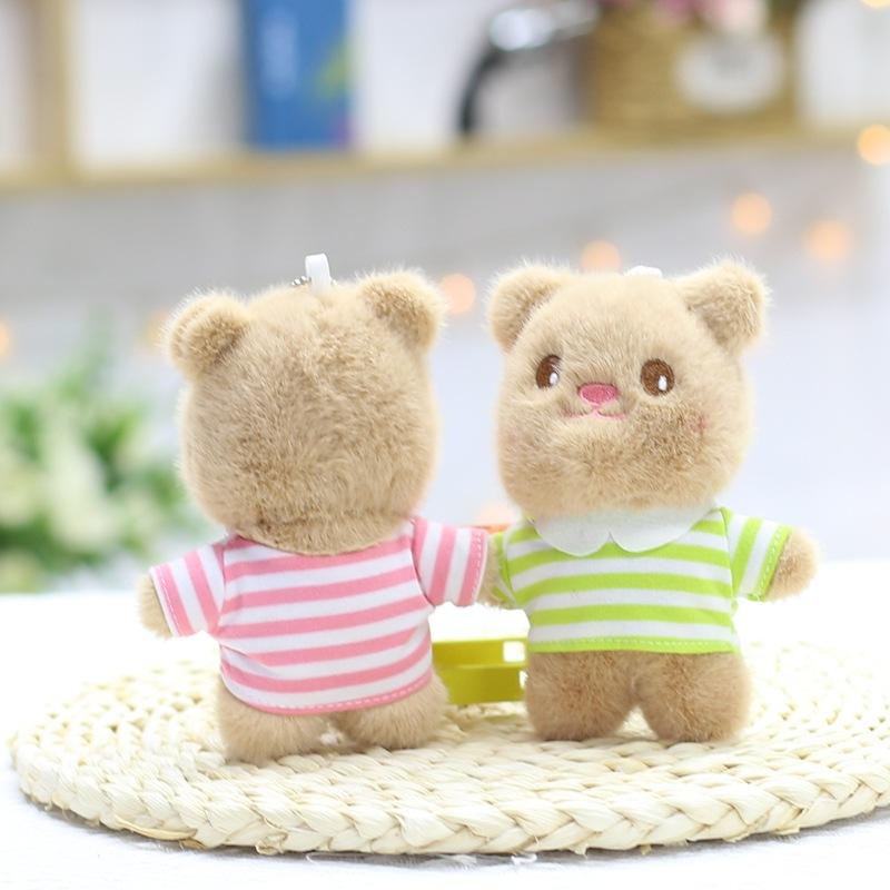 Cute Cute T-shirt Bear Pendant Butter Bear Plush Toy Doll Bag Hanging Ornament Doll Keychain
