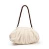 Pleated Design Faux Fur Shoulder Bags For Women  Luxury Designer Purses And Handbags Winter Warm Soft Plush Hobo Bags
