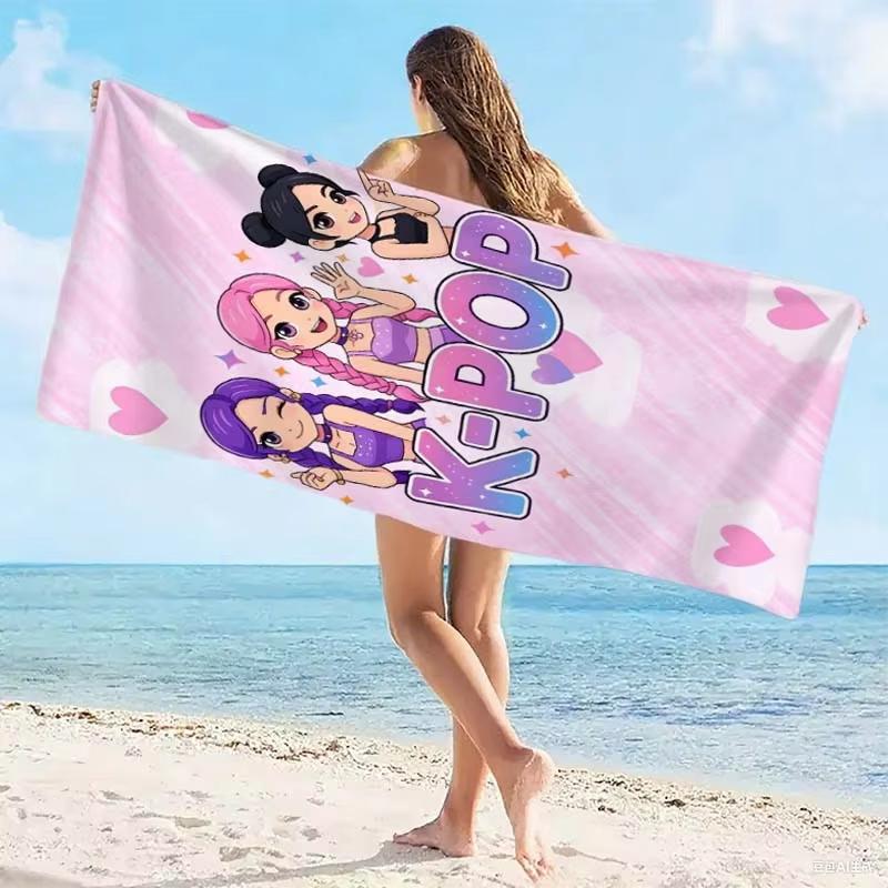 Kpop Girlgroup Stil Handtuch, Hautfreundlich Leicht Schnelltrocknend für Sommer Pool Yoga Urlaub Strand Tragbar Geschenk