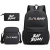 Large Capacity Schoolbag with Shoulder Strap; Student Three-piece Pencil Case Set