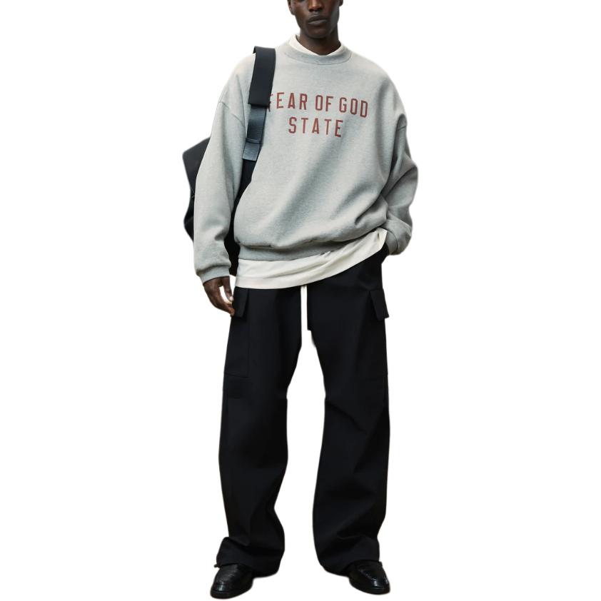Fear of God Essentials Fleece Crewneck Dark Heather Men Tops Grey 192BT246269F