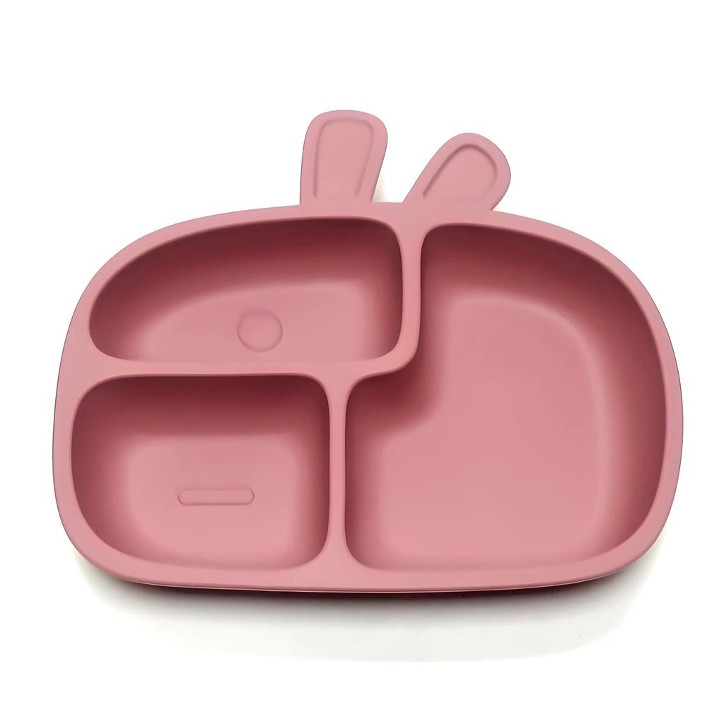 Non-Toxic Silicone Baby Dinner Plate Food Grade Baby Supplement Bowl Set Children'S Divided Dinner Plate Suction Cup One Piece