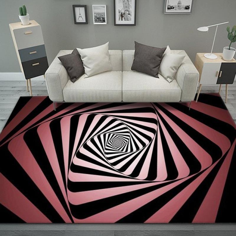 3D Dizziness Illusion Carpet Fun Technology Printed Rug Bedroom Living Room Anti Slip Mat Winter Warm Home Decoration