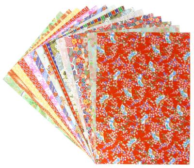 Washi Kawasumi Chiyogami Yuzen Washi B4 Size 15 15 Sheets F Set Patterns,