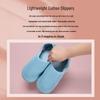 Women's Japanese-Style Cotton Slippers with Foldable Heel – Closed Back, Soft Sole, Non-Slip, Silent – For All Seasons & Couples' Indoor Use.