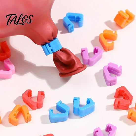 Birthday Party Decor 100Pcs Balloon Knot Tying Tool, Plastic Clip Sealer for Plum Blossom Buckles Decor, Quick Seal Fastener Wedding Birthday,