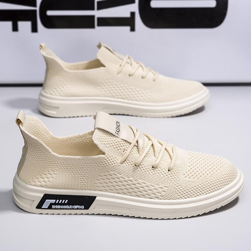 Shoes Men's New Sports and Leisure Men's Shoes Men's Running Shoes Men's Shoes Summer Breathable Mesh Flying Woven Mesh Shoes Thin