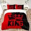 3pcs King Crown Design Comforter Set with One Quilt Cover and Two Pillowcases (No Core) - Perfect for Bedroom and Guest Room Decoration, Festive Gift,