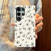 Minimal black and white line draft flower S25Plus film mobile phone case S22ultra anti-drop protective case