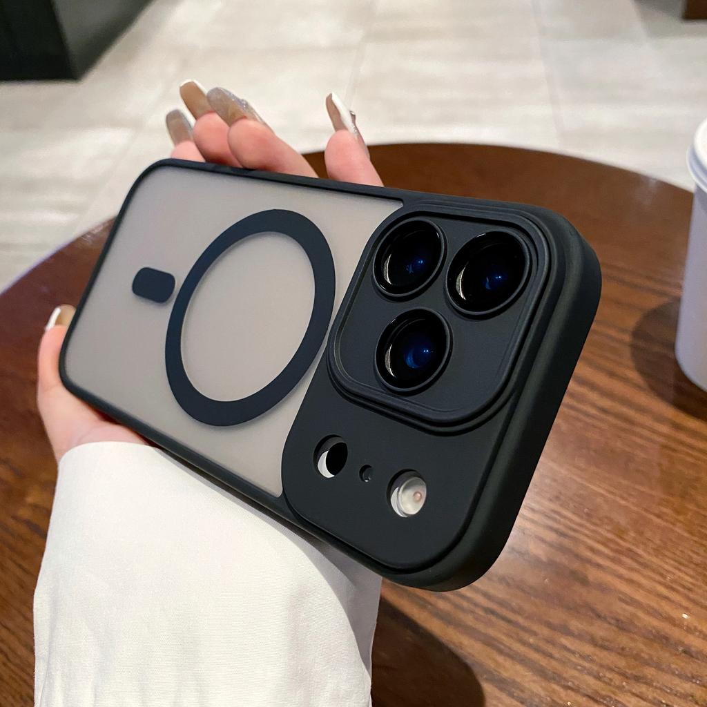 Luxury Matte Translucent Camera Protection Magnetic Case For iPhone 16 Pro Max 16 15 14 Plus 13 12 Pro Max 16e Magsafe Case