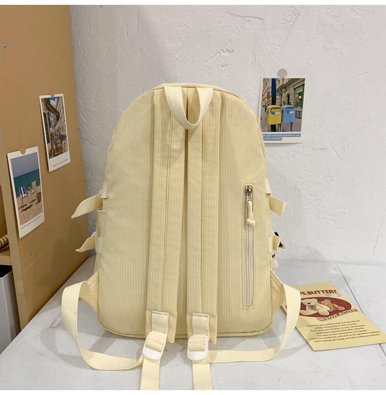 Corduroy Schoolbag Solid Color Student Backpack For Men And Women