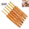 Durable Crafting Needles 6/11Pcs Bamboo Handle Crochet Hook Set, 0.5-3MM/3.5-6MM Knitting Needles, Wooden Ergonomic Hook, & Supplies DIY Sewing Tools