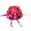 Wrist Flower Vivid Pattern Fake Pearl Ribbon Cloth Pretty Bridal Flower Bracelet for Wedding