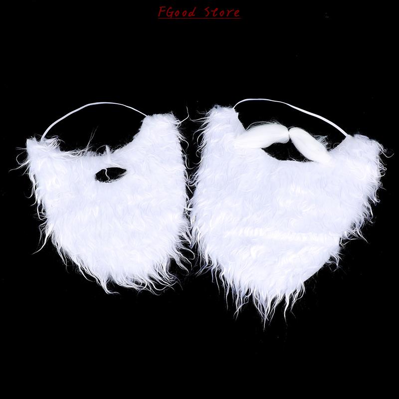 Party Performance Props Santa Claus White Beard White Eyebrows Fake Beard Set Christmas Hallowee Xmas Party Decoration