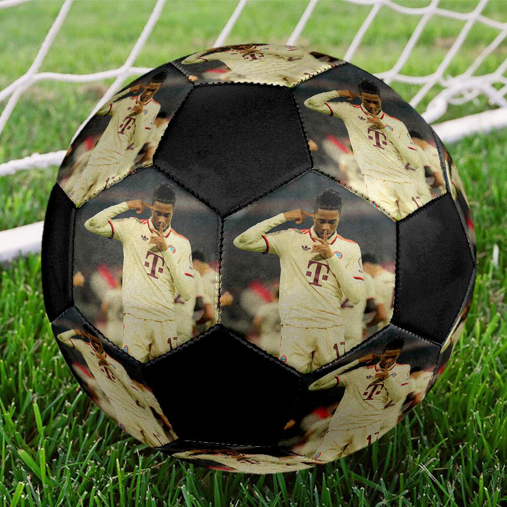Pallone da Calcio Michael Olise Stampato Taglia 5, Cucito a Macchina in PVC, Resistente e ad Alto Rimbalzo, Adatto a Tutte le Età, Merchandising per tifosi, Partite e Uso all'Aperto.