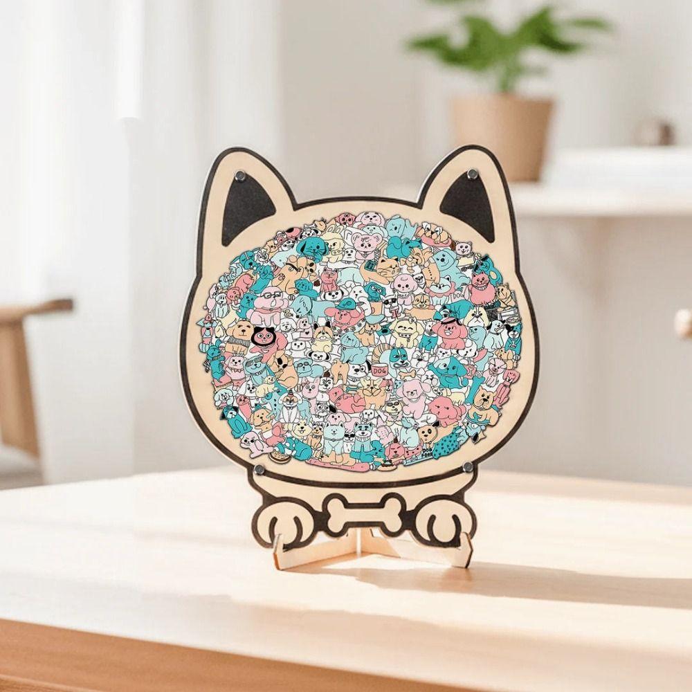 Animal Shape Dog Shaped Puzzle Thinking Training Children's Puzzle Puppies Wooden Puzzle Kids Toy