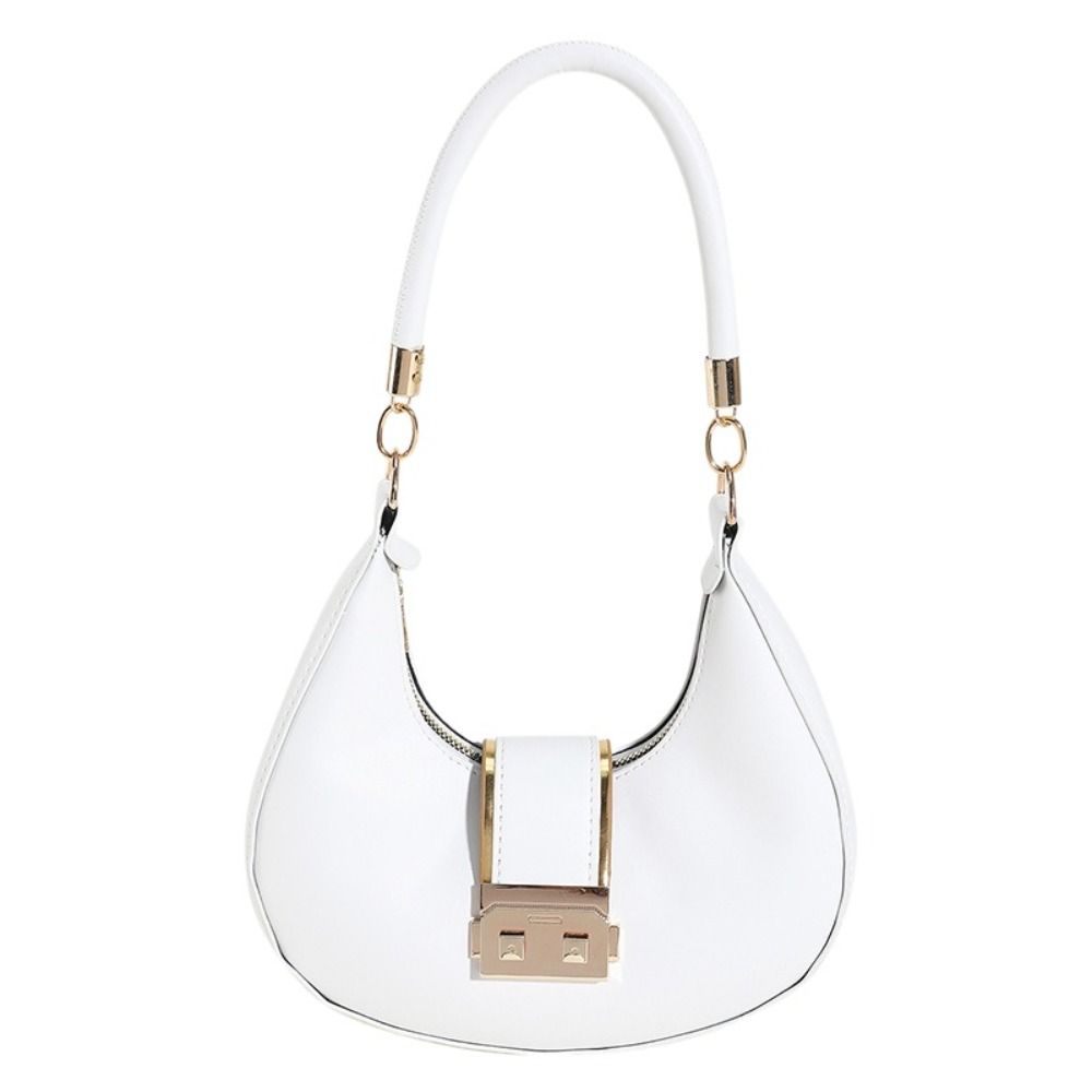 Casual Candy Color Underarm Bag Zipper  Dumpling Bag Korean Style Handbag PU Leather Crossbody Bag Cool Girl