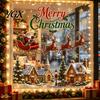 Christmas Classroom Decorations Window Stickers, Winter Holiday Decorations, Festive Art with Xmas Tree Party Supplies Snowman Angel Patterns for Home