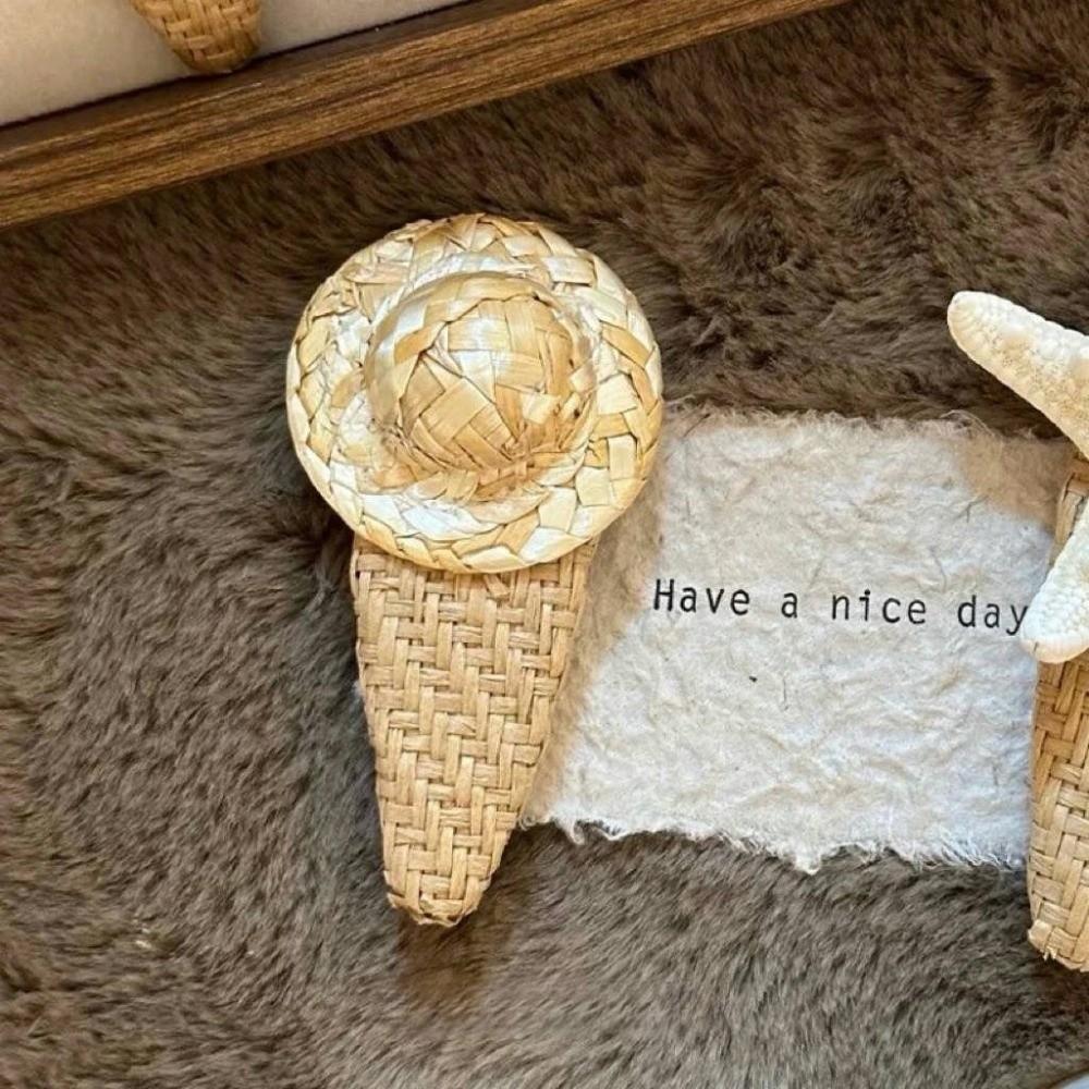 Korean Style Starfish Hair Clip Summer Weaving Style Barrette Straw Hat Hairpin Hair Accessories