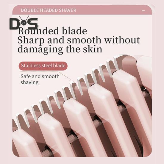 Elektrischer Rasierer für Damen, Doppelköpfe, wiederaufladbar, USB, wasserdicht, tragbar, für Gesicht, Körper, Bikinizone, Arm und Bein, Haarentfernung, Epilierer, Rasierer