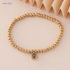 MHS.SUN Stainless Steel Gold Plated 12 Months Birthstone Beaded Bracelets For Women Men Zircon Water Droplet Charm Trend Jewelry