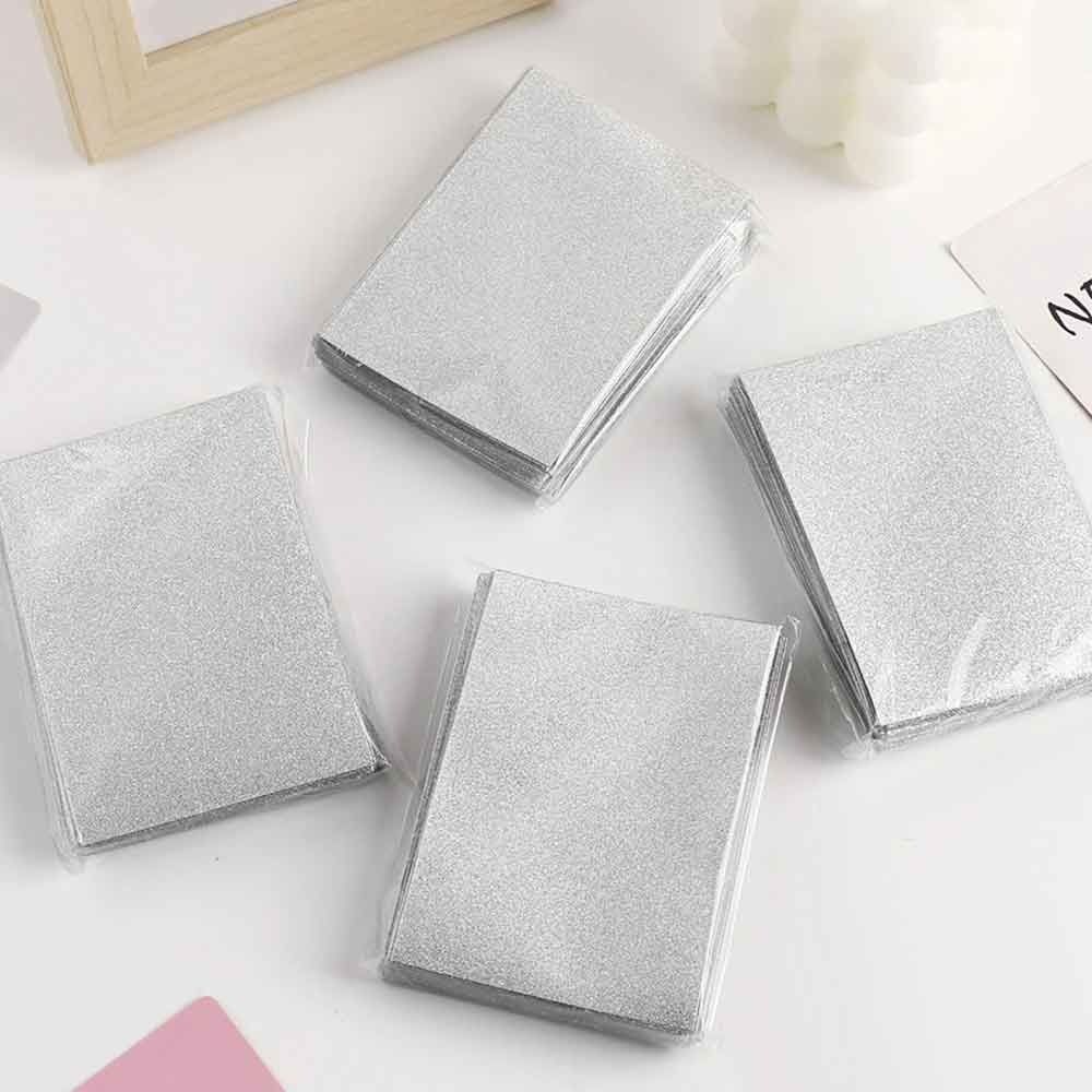 50 Piezas Funda para Fotocartas con Purpurina Portatarjetas Antiarañazos Protectores de Tarjetas Simples Fotocarta