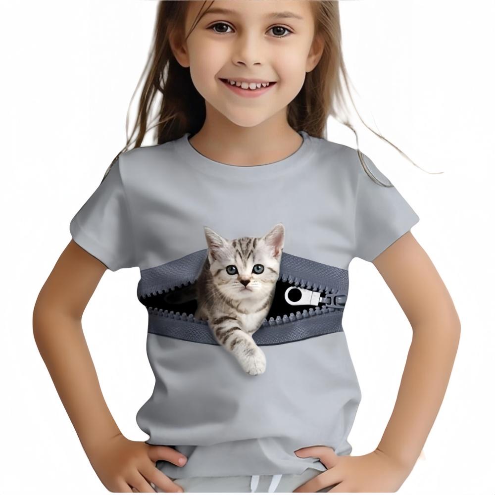 Summer T-Shirts for Women's Fashion Capybara Clothes Women Clothes Cute Cat Printed Tees Top Women T-Shirt