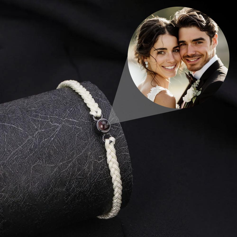 

Браслет с проекцией фотографии на заказ, медная подвеска, плетеный шнур, новинка 2025, романтические рождественские подарки для девушки, мамы Customized Type&Commonly