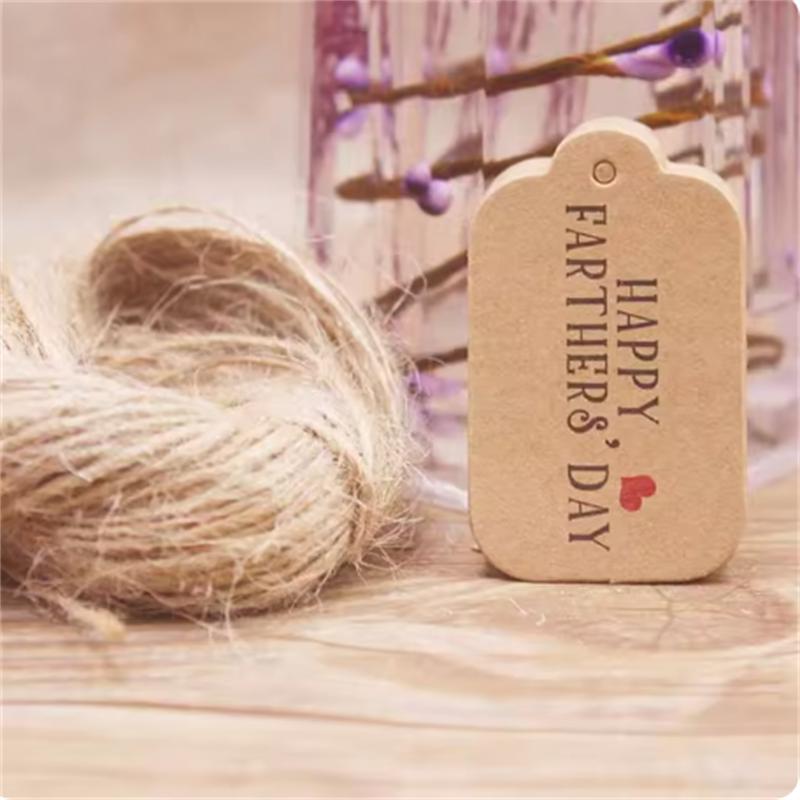 100PCS 20 meter rope cowhide gift label, thank you paper gift, New Year's Halloween label, party decoration