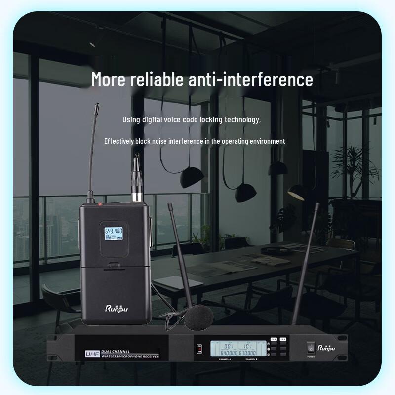 Runpu Professional UHF Wireless Dual Lapel Microphone System (CN version)