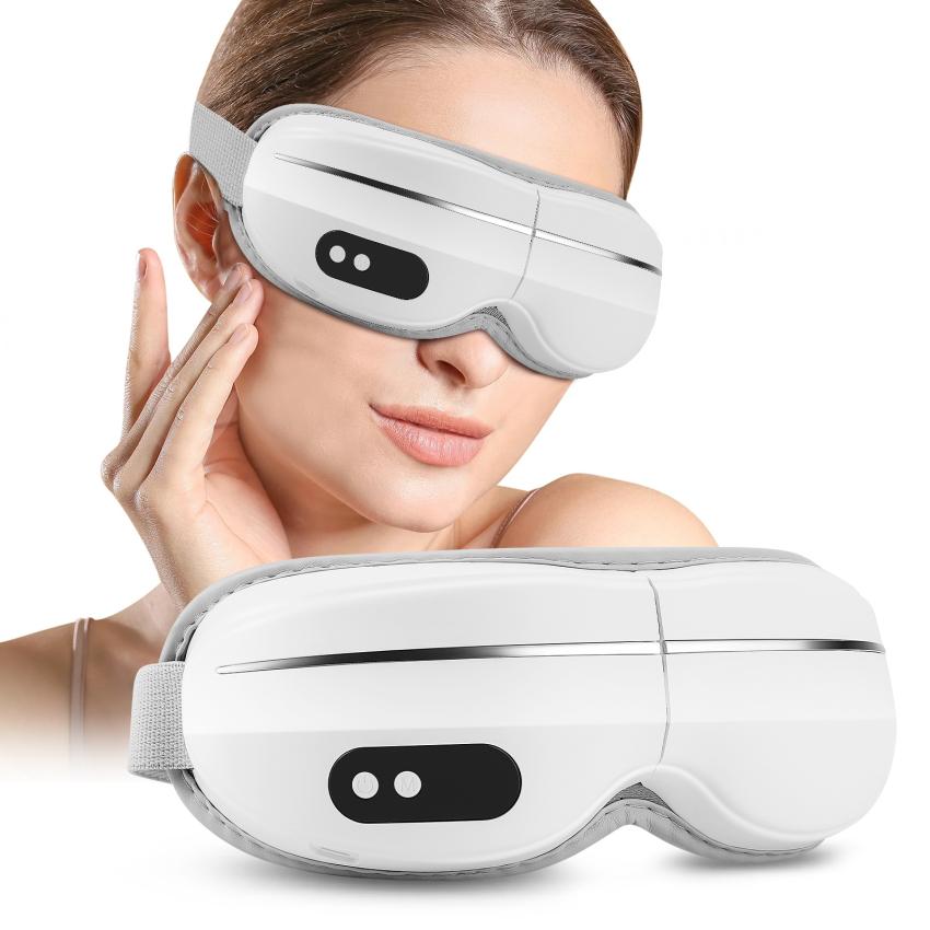 Eye Massager with Heat  Bluetooth Music Electric Vibration Eye Mask for Headache Stress Relief Eye Relax Travel Office Home Car