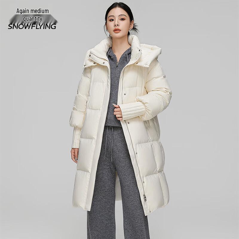 Women's Long Hooded Loose Fit Duck Down Jacket