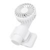 Portable Fan White Multifunctional USB Rechargeable Handheld Clamp On Fan for Desk Umbrella