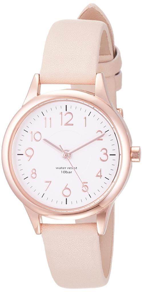Fieldwork ST257p-2 Women's Waterproof Juvia Analog Watch with Leather Strap, Beige