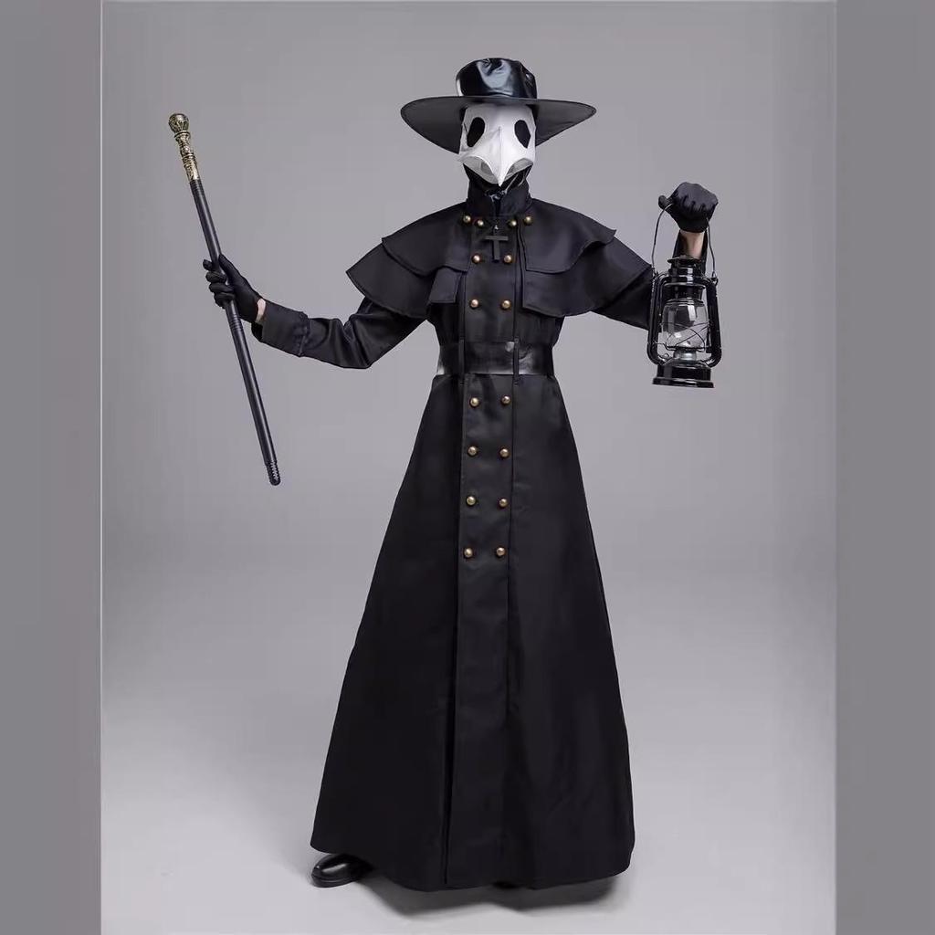 Mittelalterliches Steampunk Pestdoktor-Kostüm für Erwachsene mit langem Schnabel