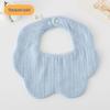 Korean-Style Solid Color Gauze Baby Petal Bib, Soft 7-Layer Waterproof, All Cotton, Class A