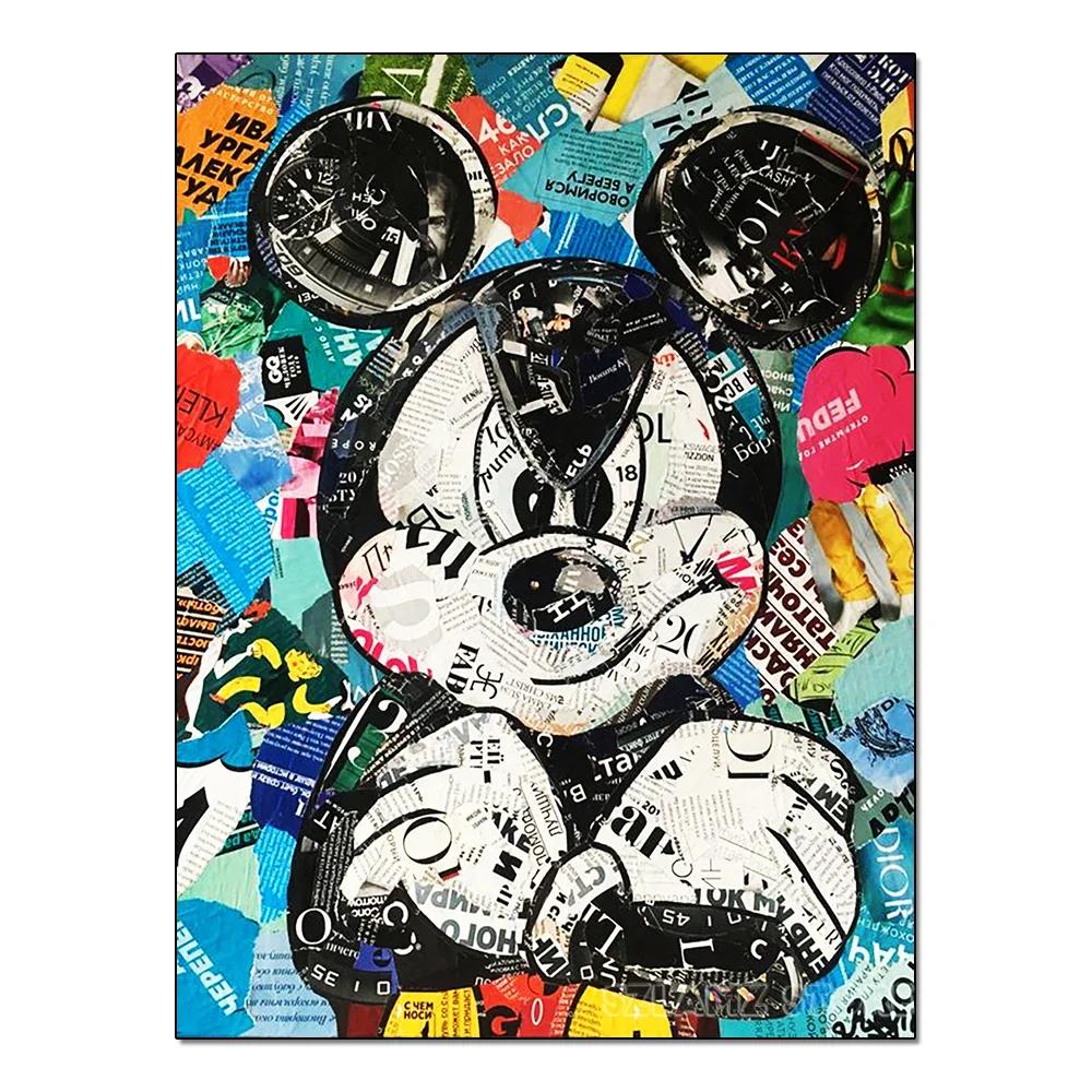 5D DIY Color Mickey Diamond Painting Kit Tidal Graffiti Cross Stitch Handmade Diamond Mosaic Embroidery Art Gift