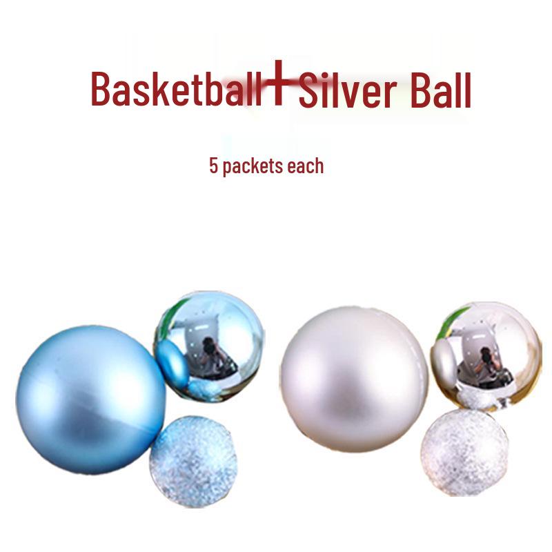 Festive Frosted Gold & Silver Ball Cake Decoration - Christmas & Birthday Iridescent Ornaments Topper