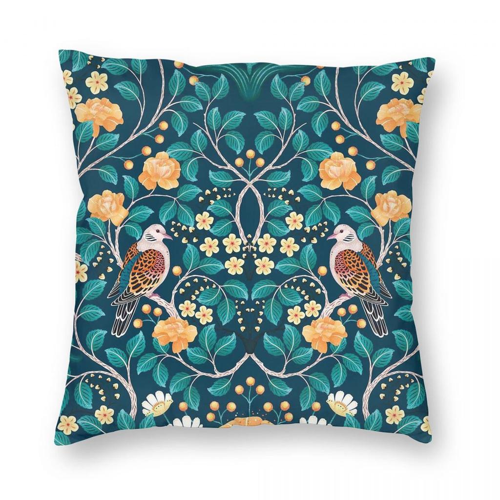 Retro Kwiatowa Sowa Ptak Kwadratowa Poszewka na Poduszkę Pokrowiec na Poduszkę Poduszka Dekoracyjna do Domu Sypialni Samochodu